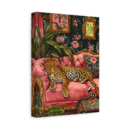 1.25" Matte Canvas - Leopard Lounge in Bloom