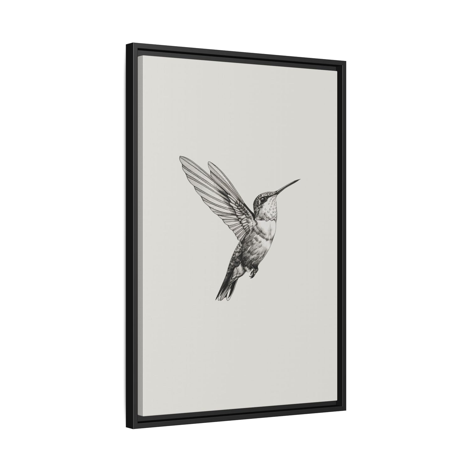 Framed Canvas - Flying Hummingbird Line Study