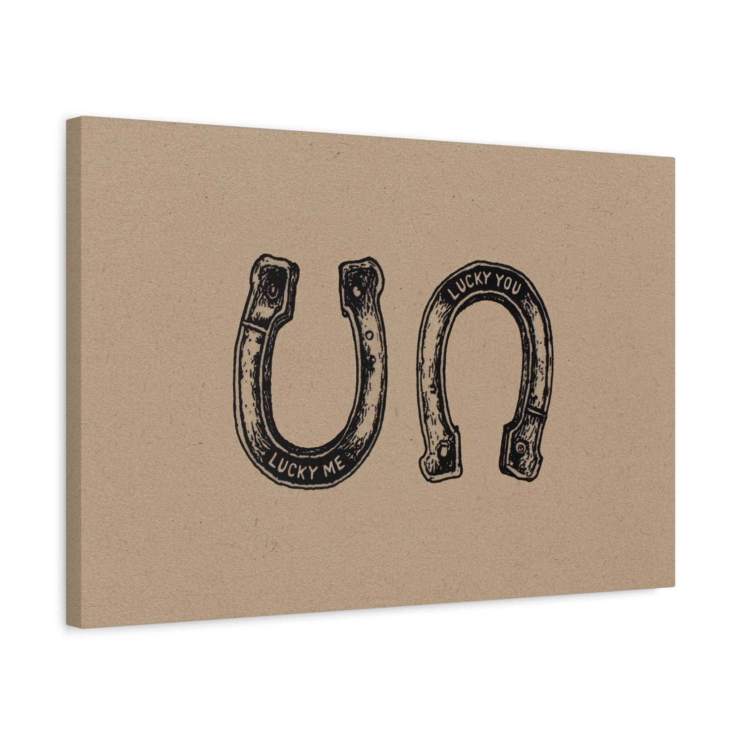 1.25" Matte Canvas - Lucky Me Lucky You Horseshoes