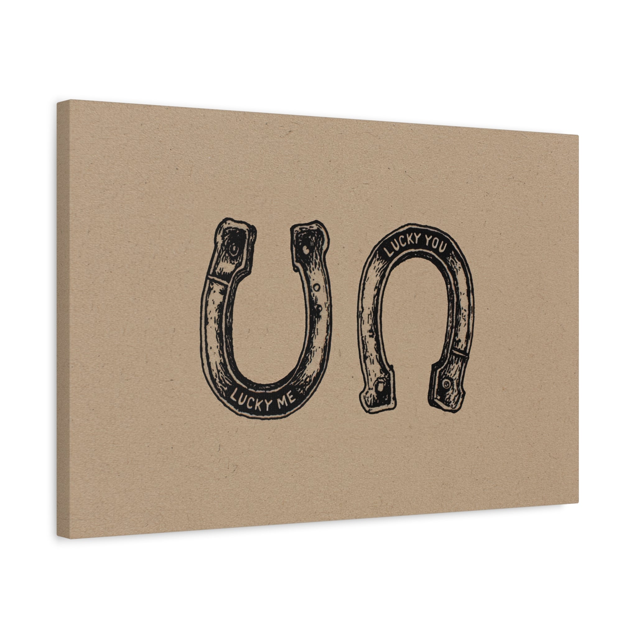 1.25" Matte Canvas - Lucky Me Lucky You Horseshoes