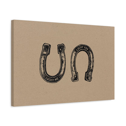1.25" Matte Canvas - Lucky Me Lucky You Horseshoes