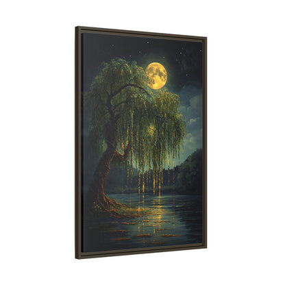 Framed Canvas - Moonlit Willow Glow
