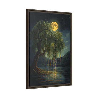 Framed Canvas - Moonlit Willow Glow