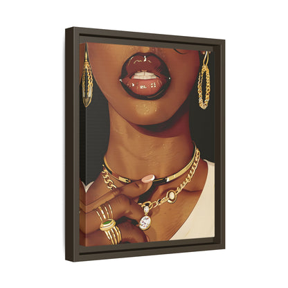 Framed Canvas - Golden Luxe Confidence Portrait