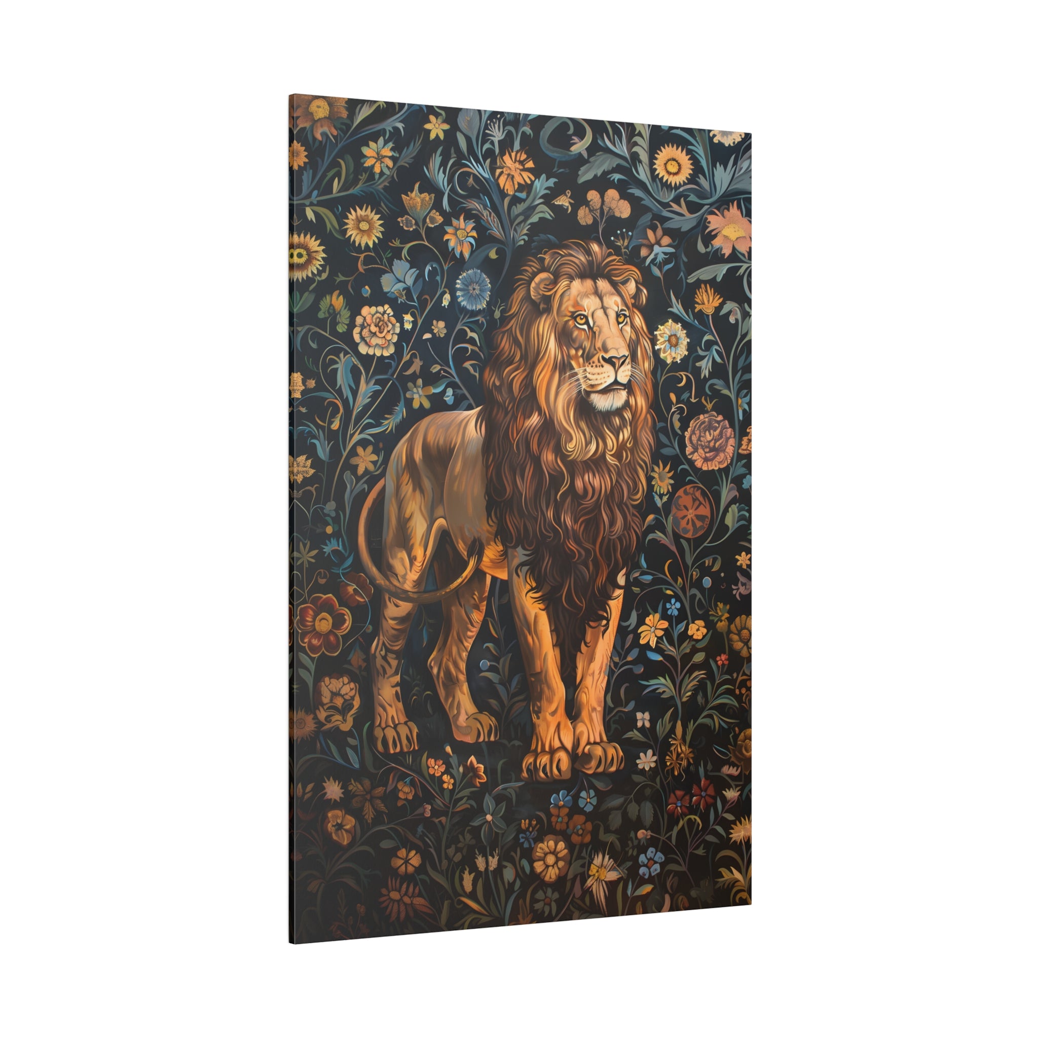 .75&quot; Matte Canvas - Majestic Floral Lion