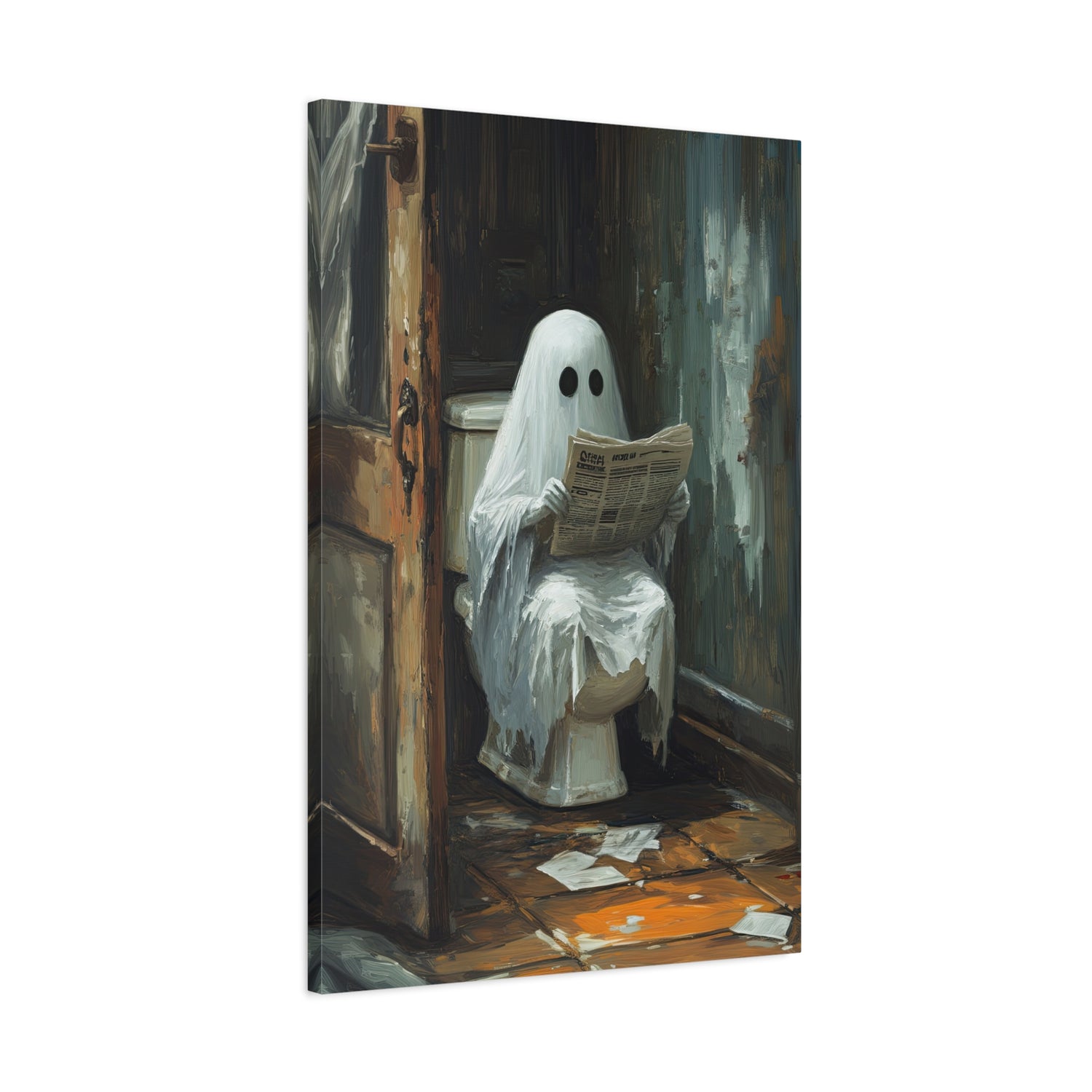 1.25" Matte Canvas - Ghostly Bathroom Break