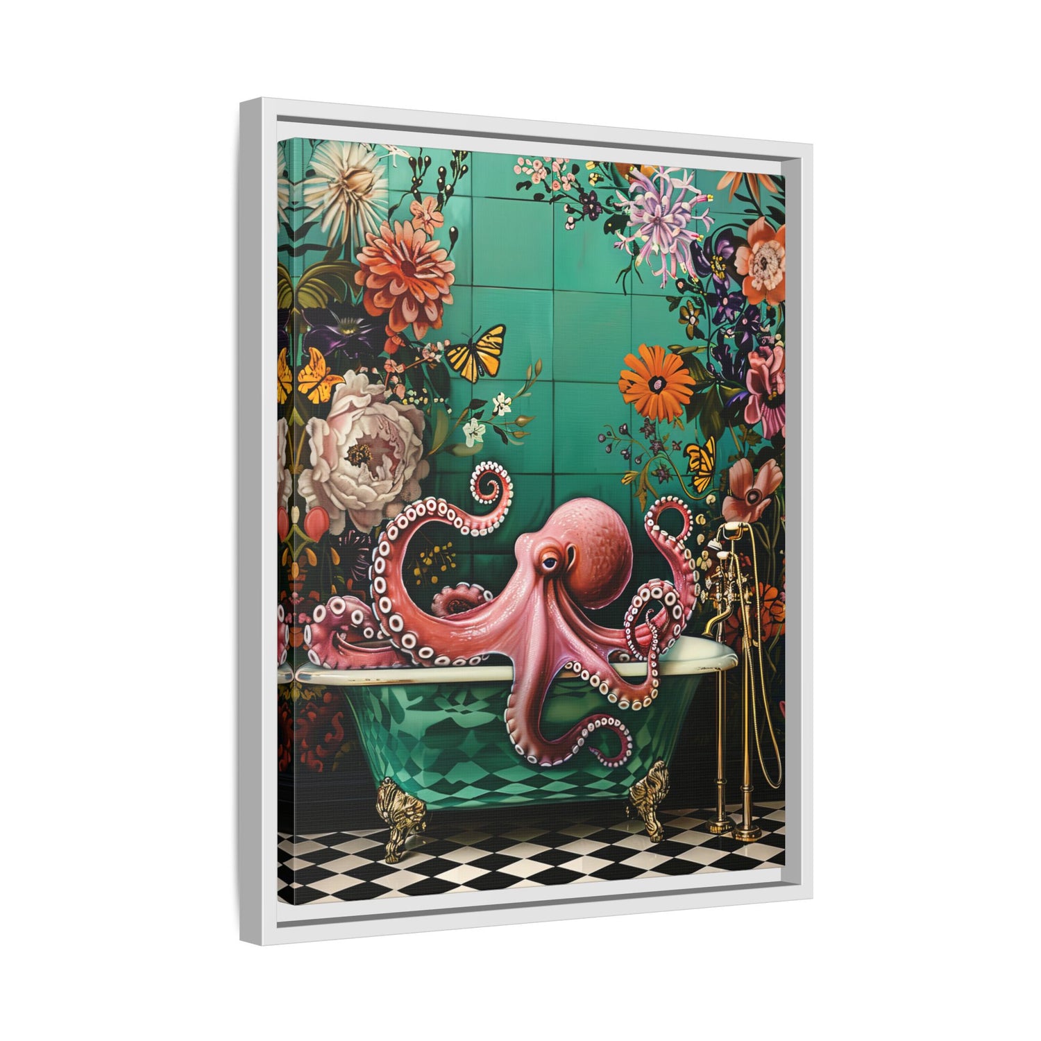 Framed Canvas - Octopus Bath Royale