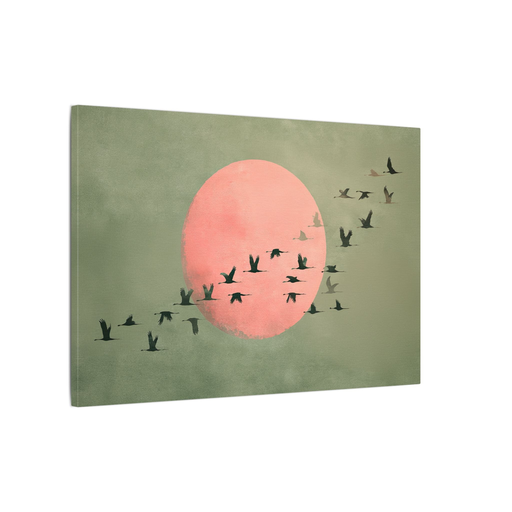 .75" Matte Canvas - Blush Moon Bird Migration
