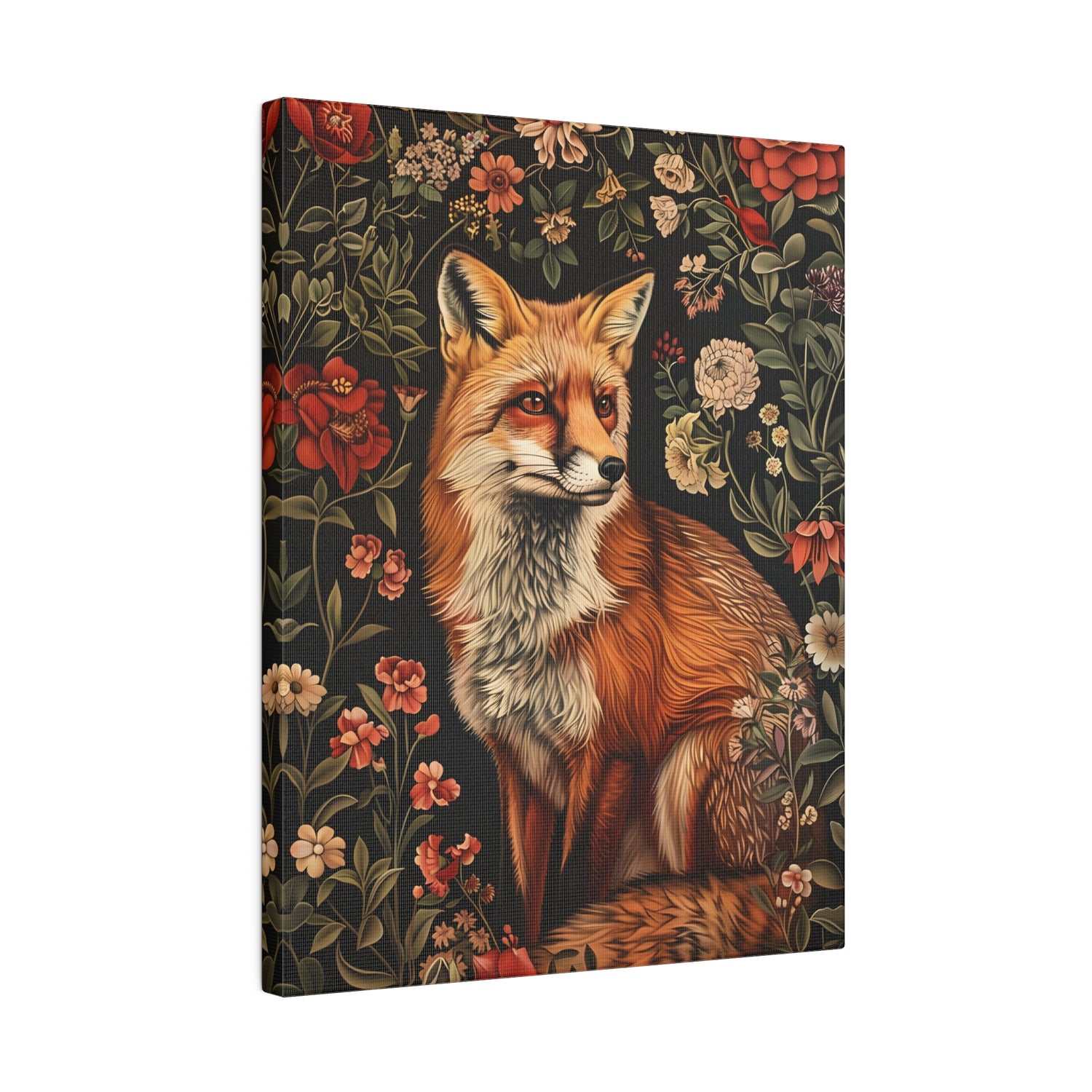 .75&quot; Matte Canvas - Fox Amongst Floral Whimsy