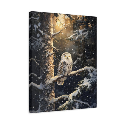 1.25" Matte Canvas - Silent Gaze Snow Owl