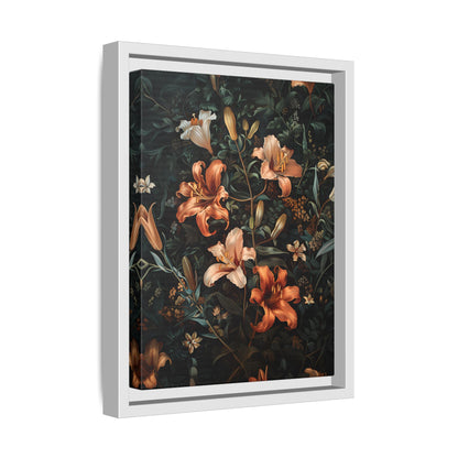 Framed Canvas - Elegant Blooming Lilies