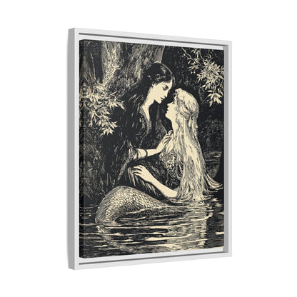 Framed Canvas - Mermaid Fairy Midnight Kiss