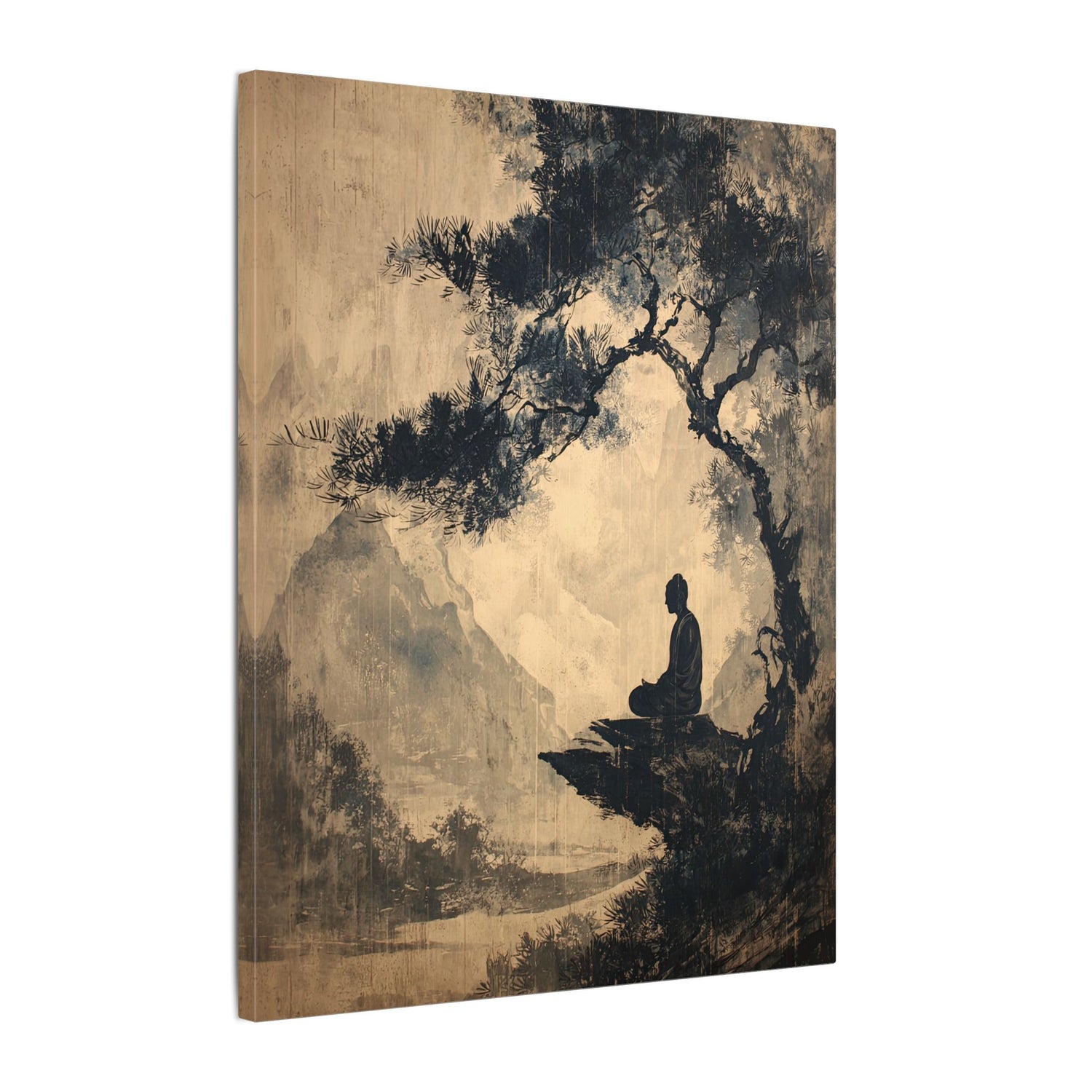 .75" Matte Canvas - Mountain Tree Zen Silence