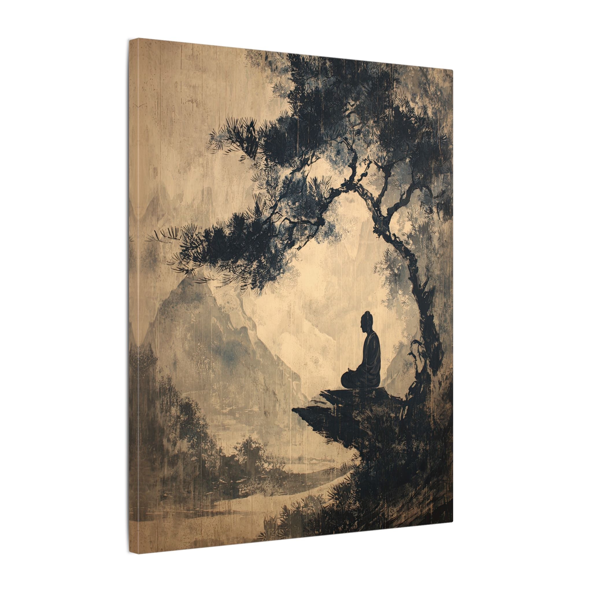 .75" Matte Canvas - Mountain Tree Zen Silence