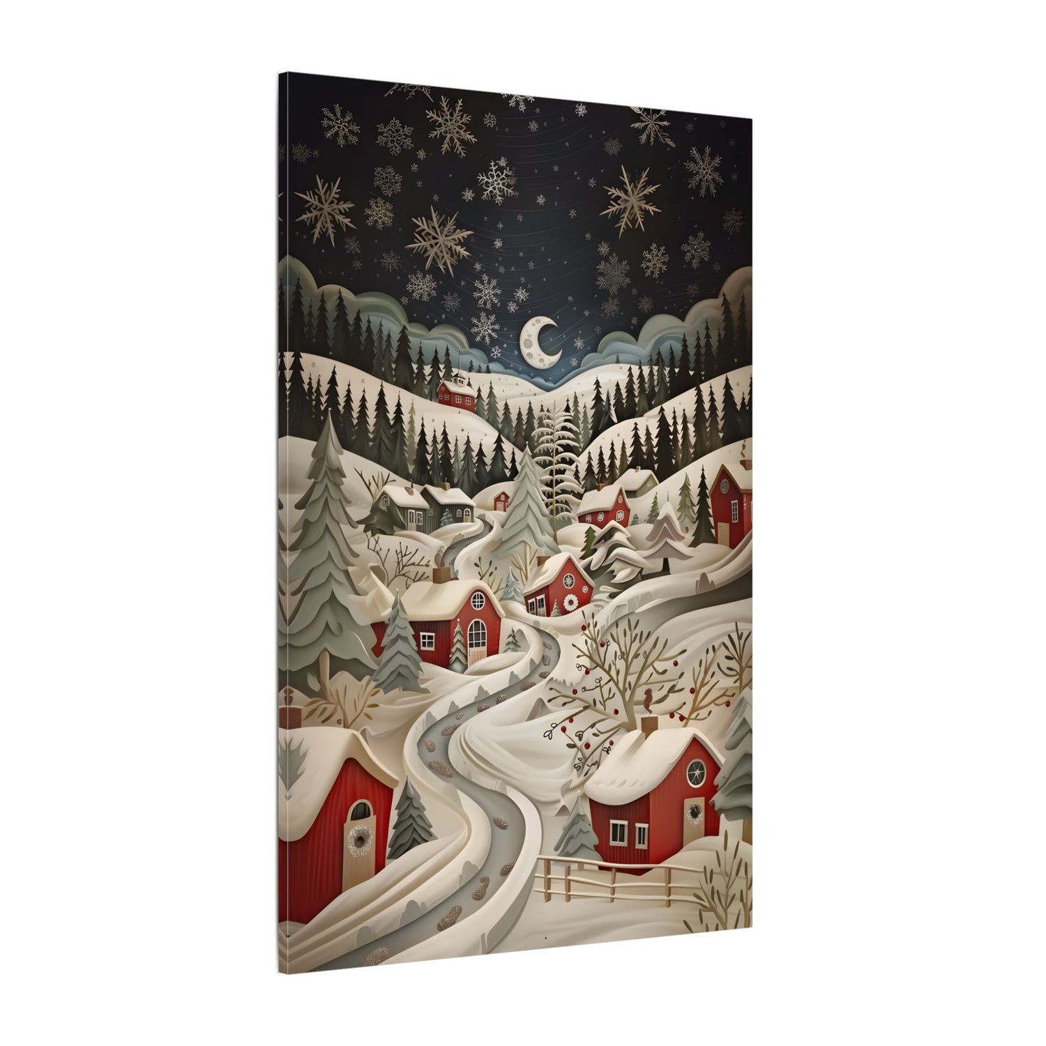 .75" Matte Canvas - Silent Snowfall Village