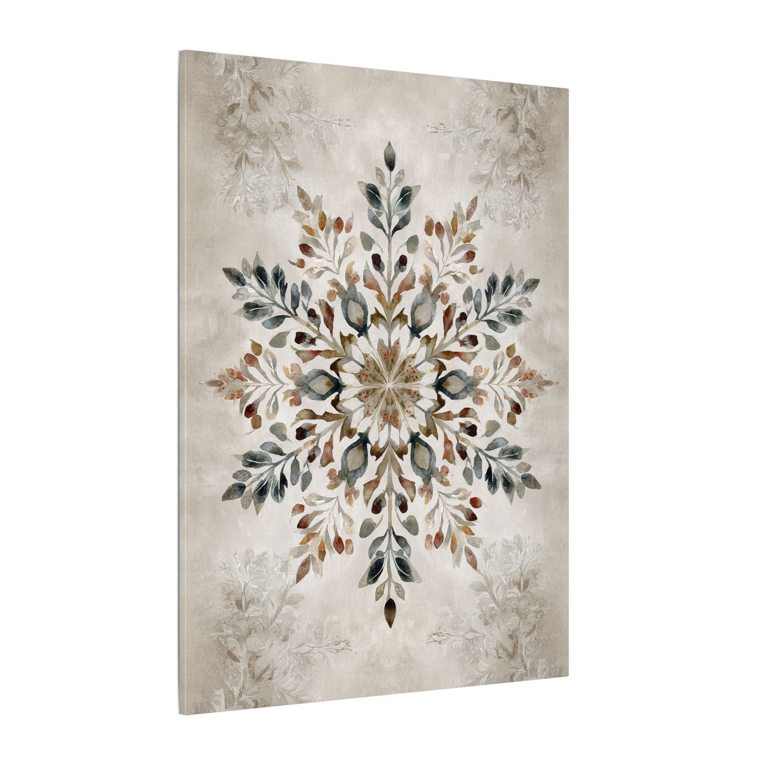 .75" Matte Canvas - Nordic Botanical Snowflake