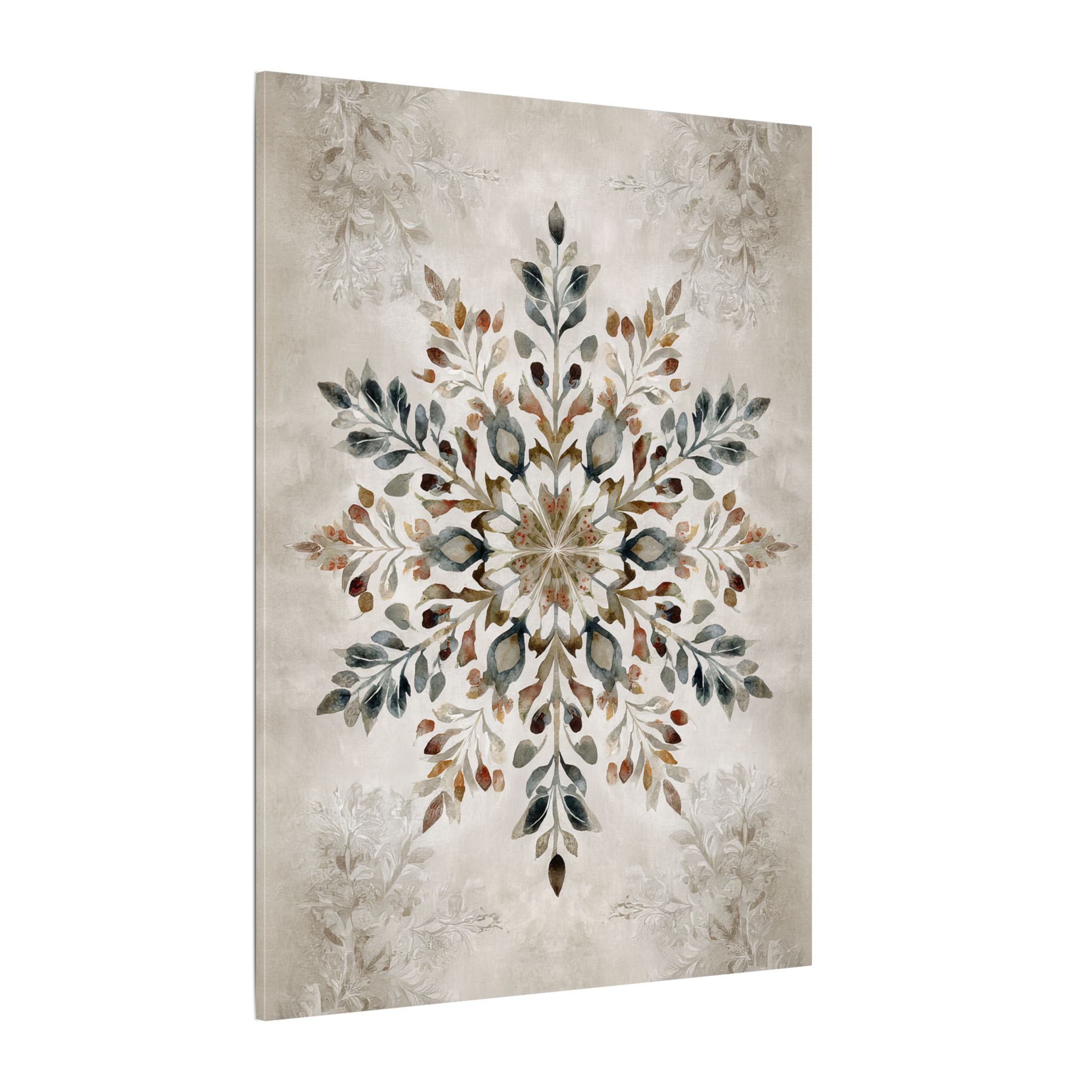.75" Matte Canvas - Nordic Botanical Snowflake