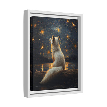 Framed Canvas - Stargazing Fox Reverie