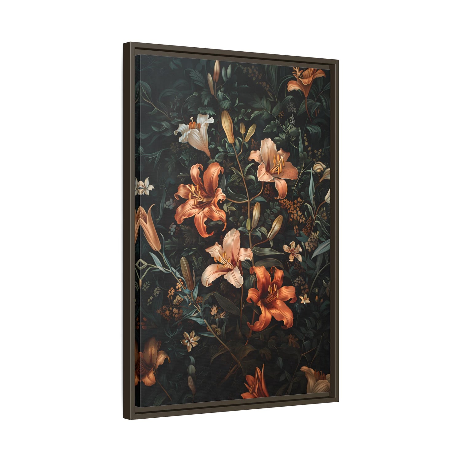 Framed Canvas - Elegant Blooming Lilies