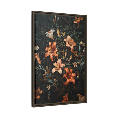 Framed Canvas - Elegant Blooming Lilies