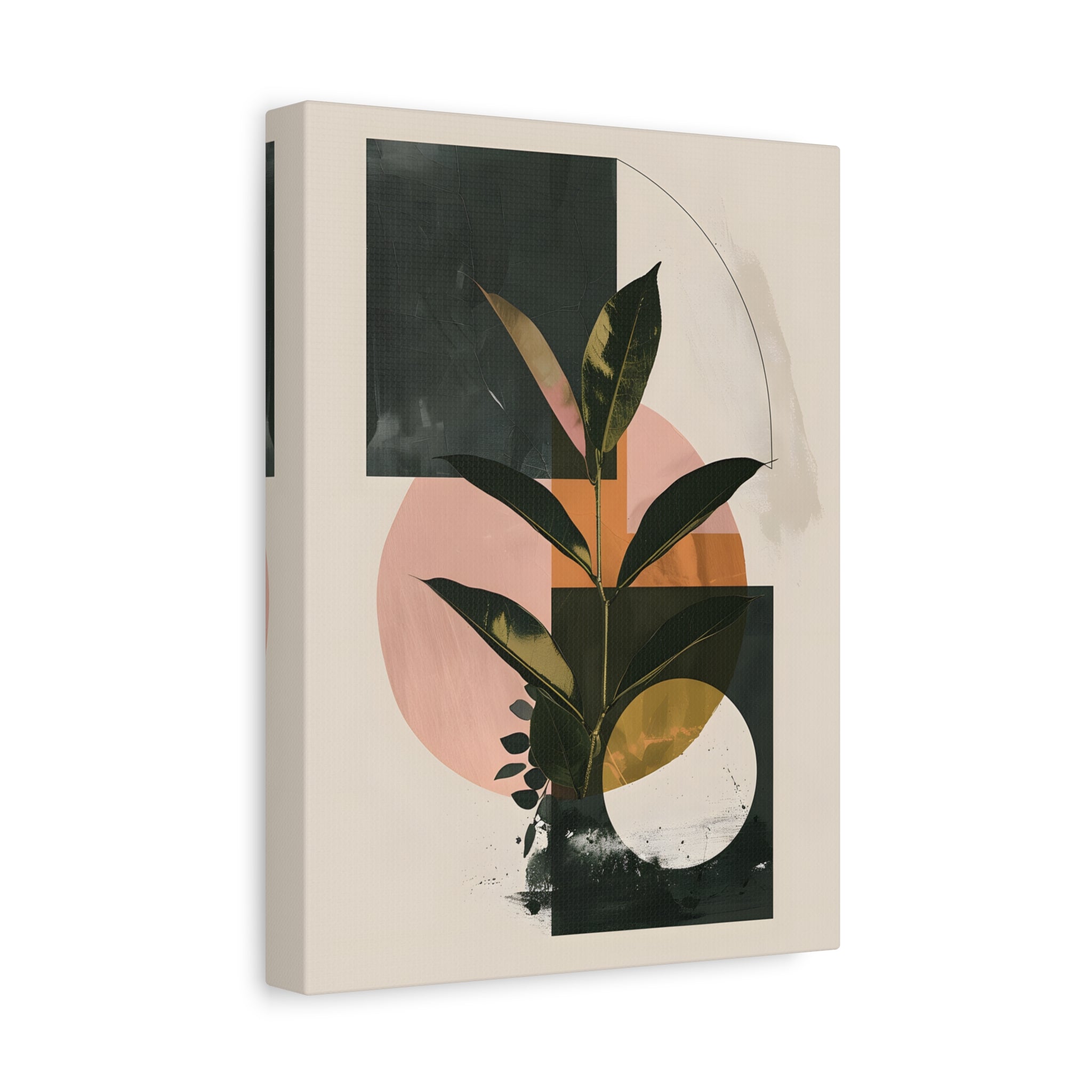 1.25" Matte Canvas - Blush Geometry Leafscape