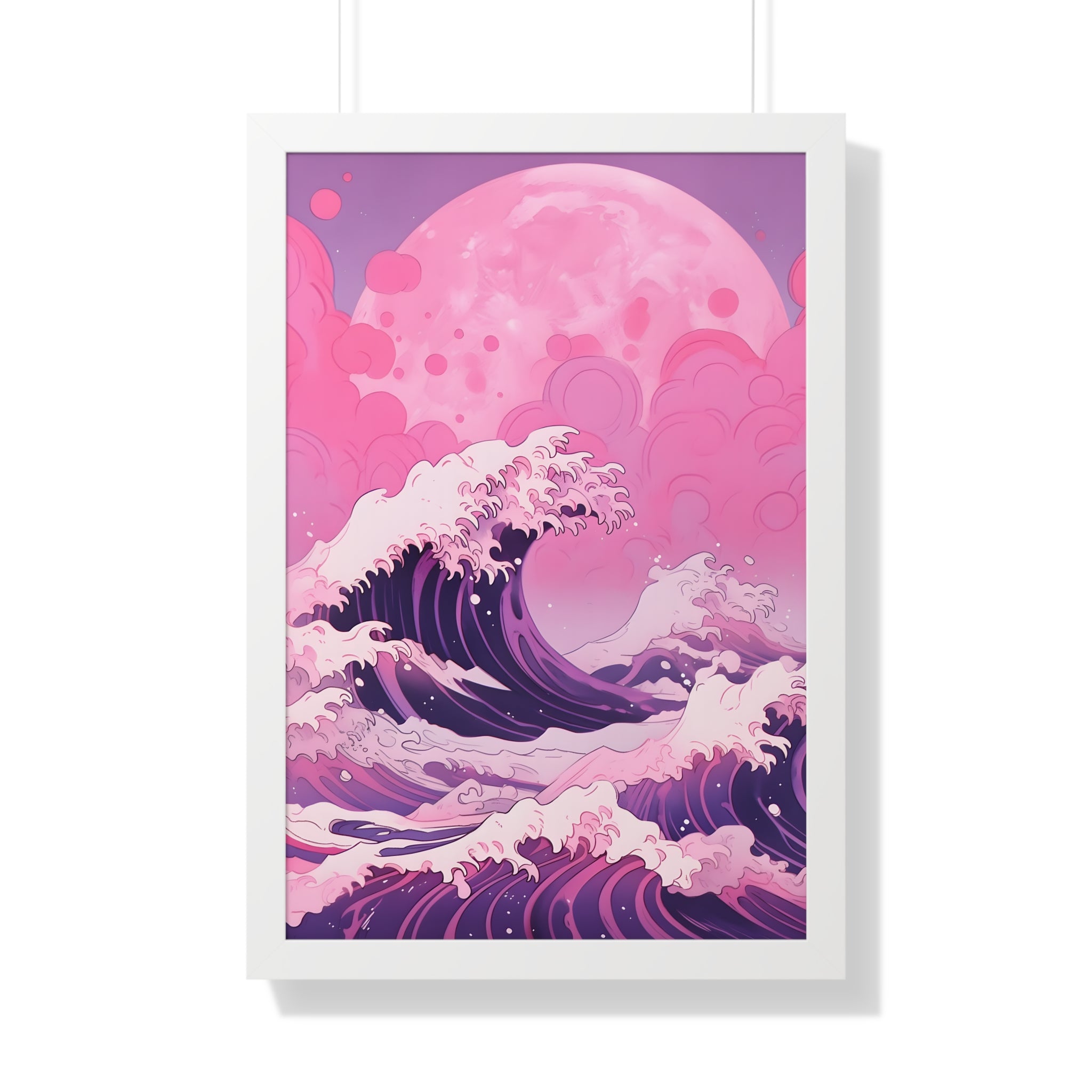 Framed Paper Print - Pink Moon Tide