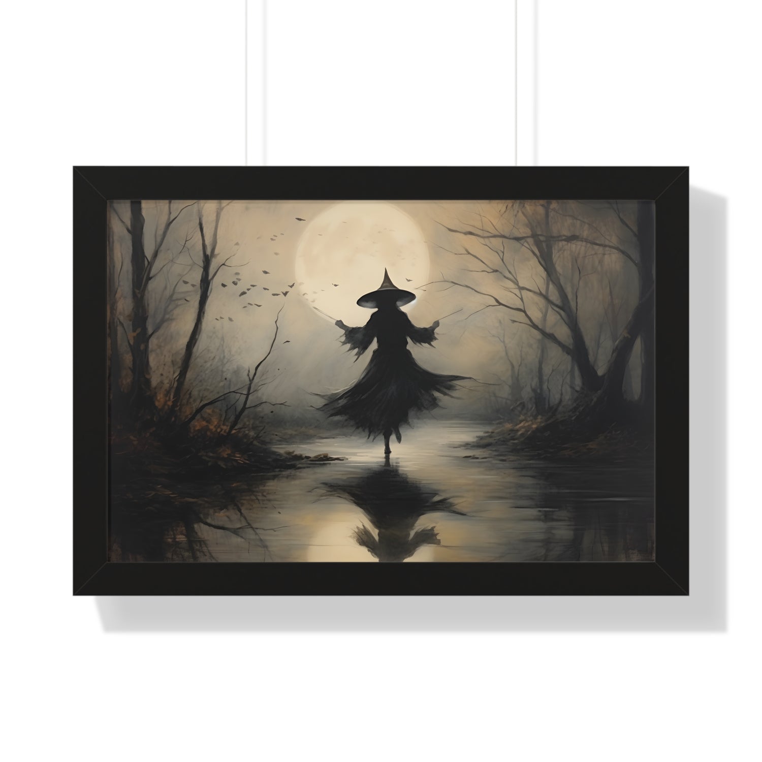 Framed Paper Print - Moonlit Witch&