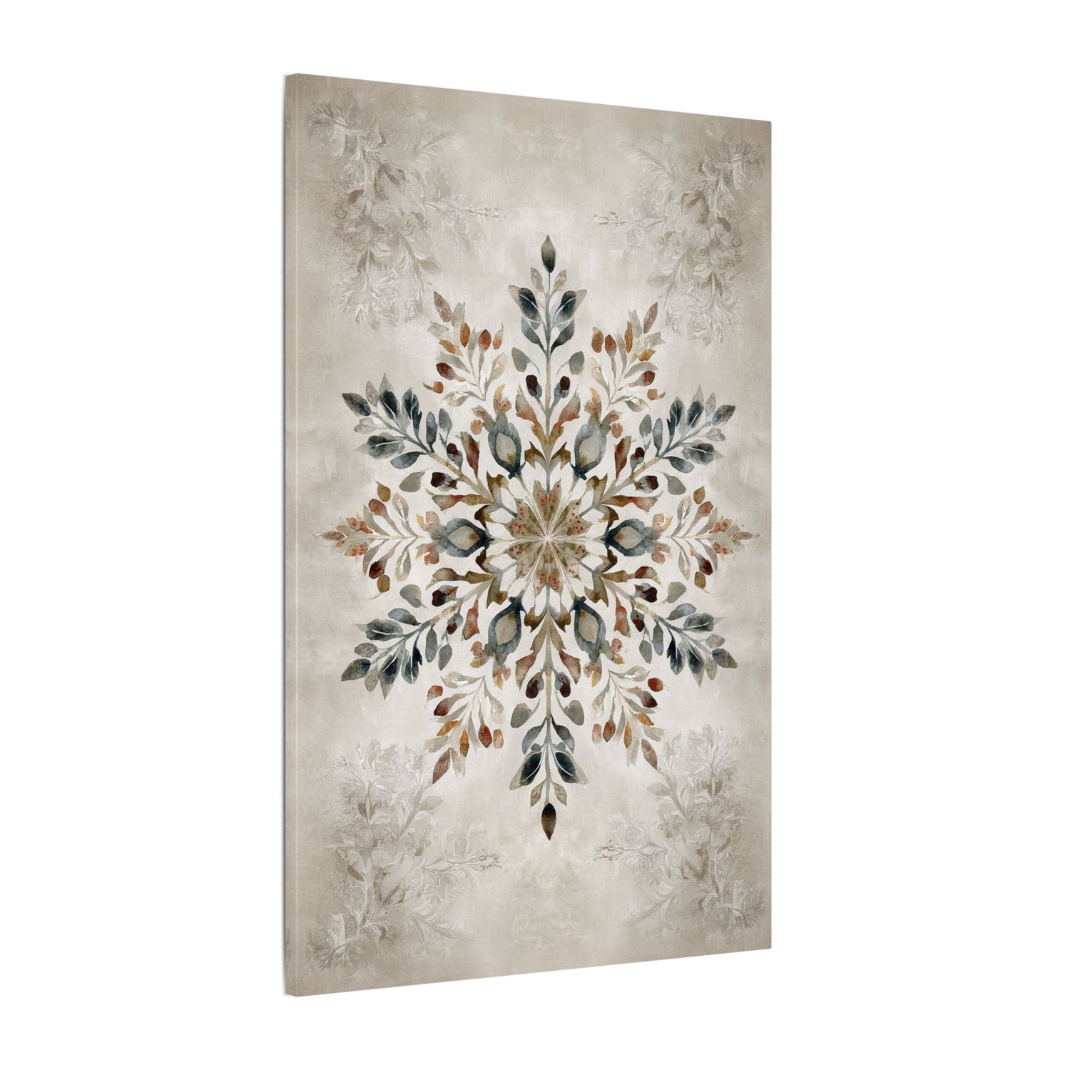 .75" Matte Canvas - Nordic Botanical Snowflake