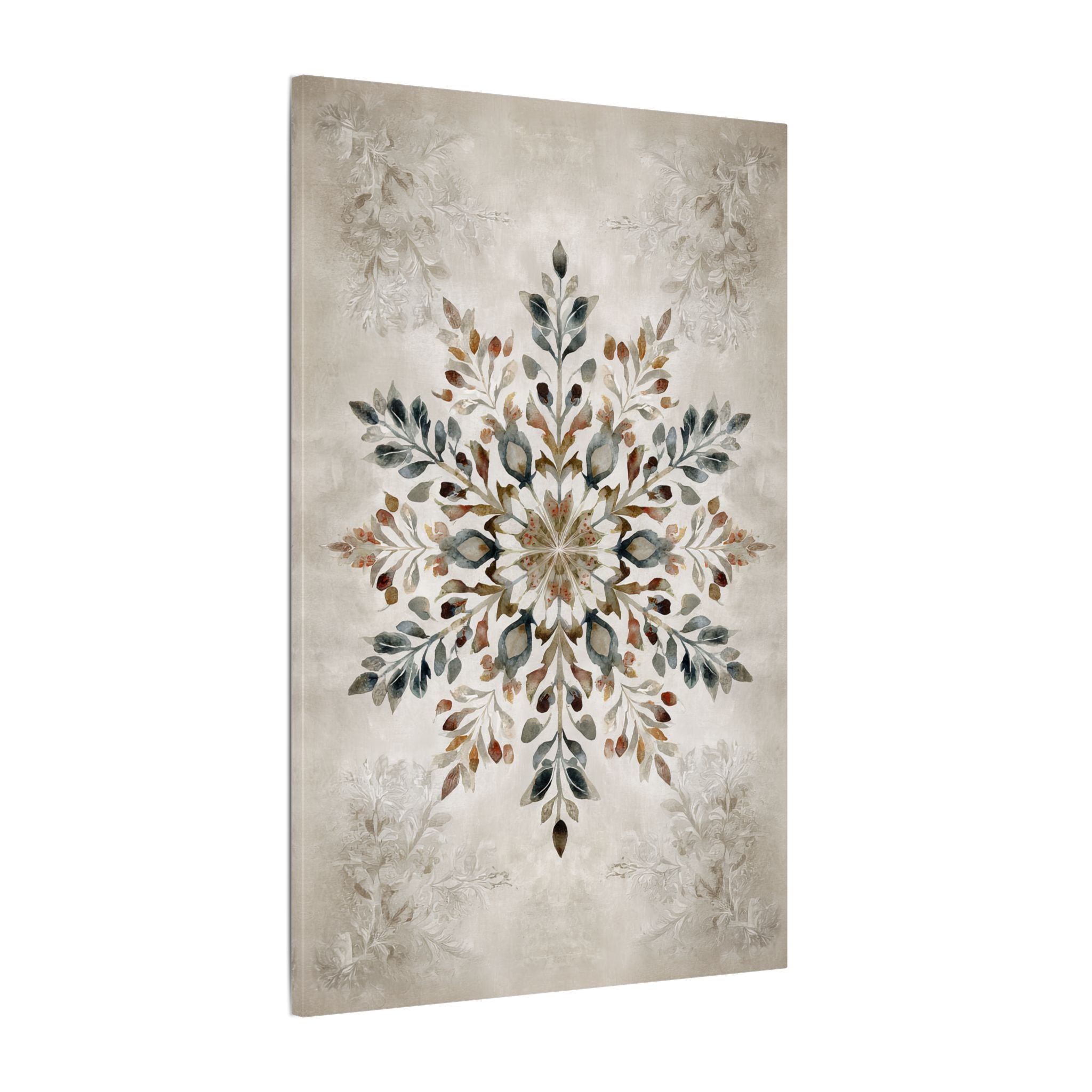 .75" Matte Canvas - Nordic Botanical Snowflake
