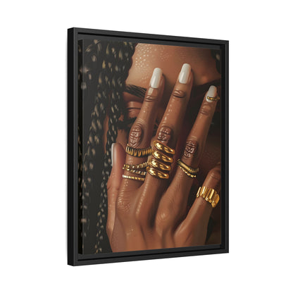 Framed Canvas - Braided Golden Ring Beauty