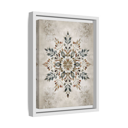 Framed Canvas - Nordic Botanical Snowflake