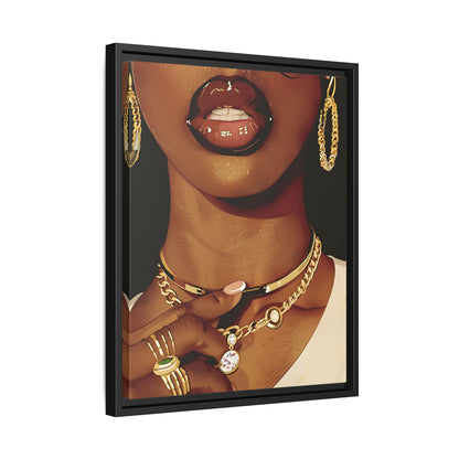 Framed Canvas - Golden Luxe Confidence Portrait