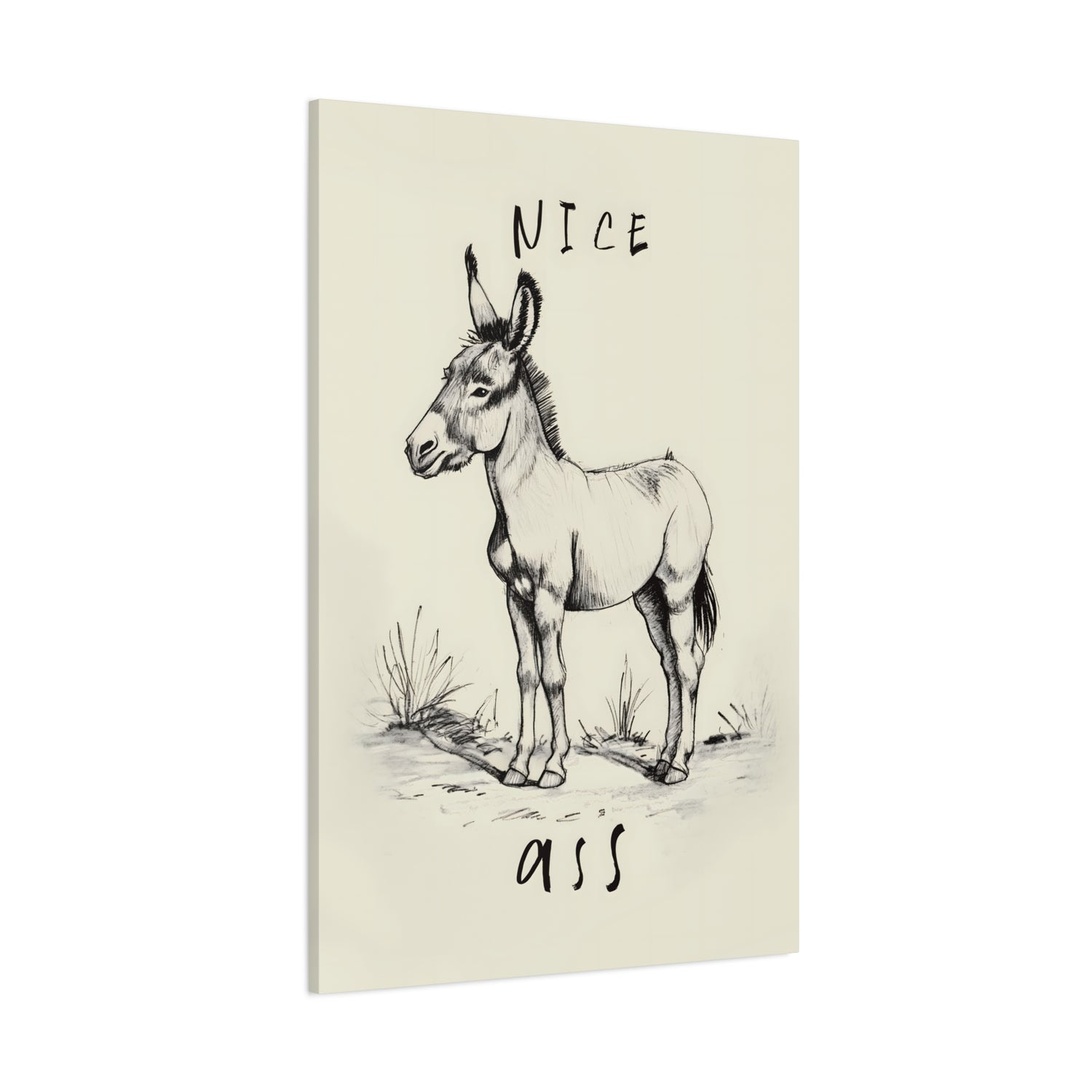 1.25" Matte Canvas - Donkey Line Art Humor