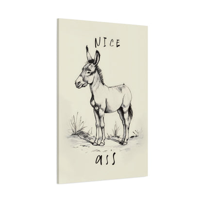 1.25" Matte Canvas - Donkey Line Art Humor