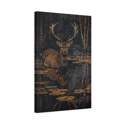 1.25" Matte Canvas - Twilight Stag Reflection