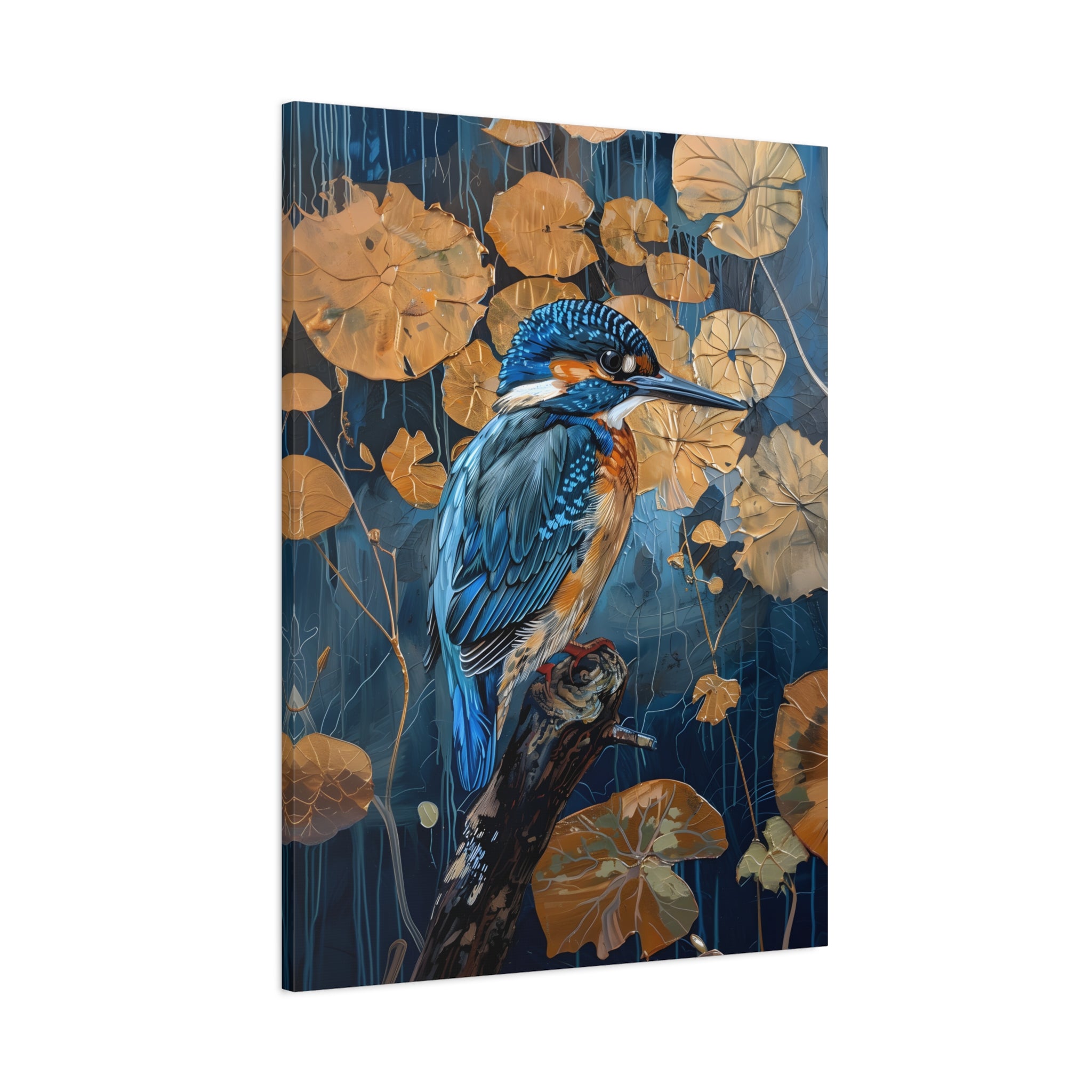 1.25" Matte Canvas - Golden Leaves Kingfisher
