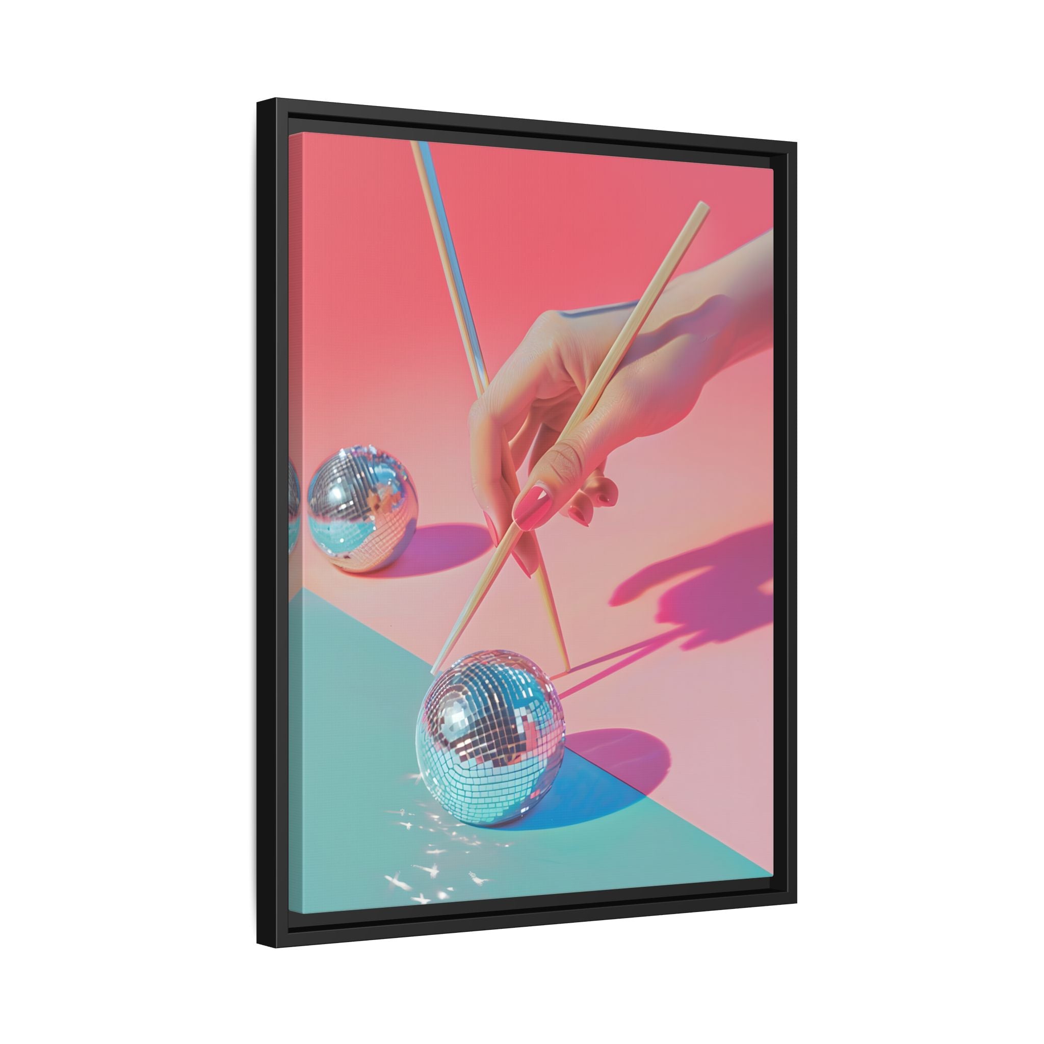 Framed Canvas - Disco Chopsticks Delight