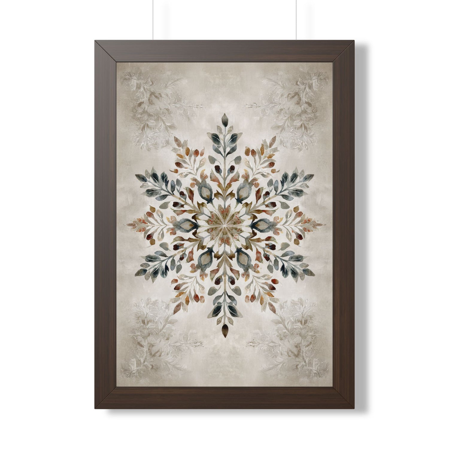 Framed Paper Print - Nordic Botanical Snowflake