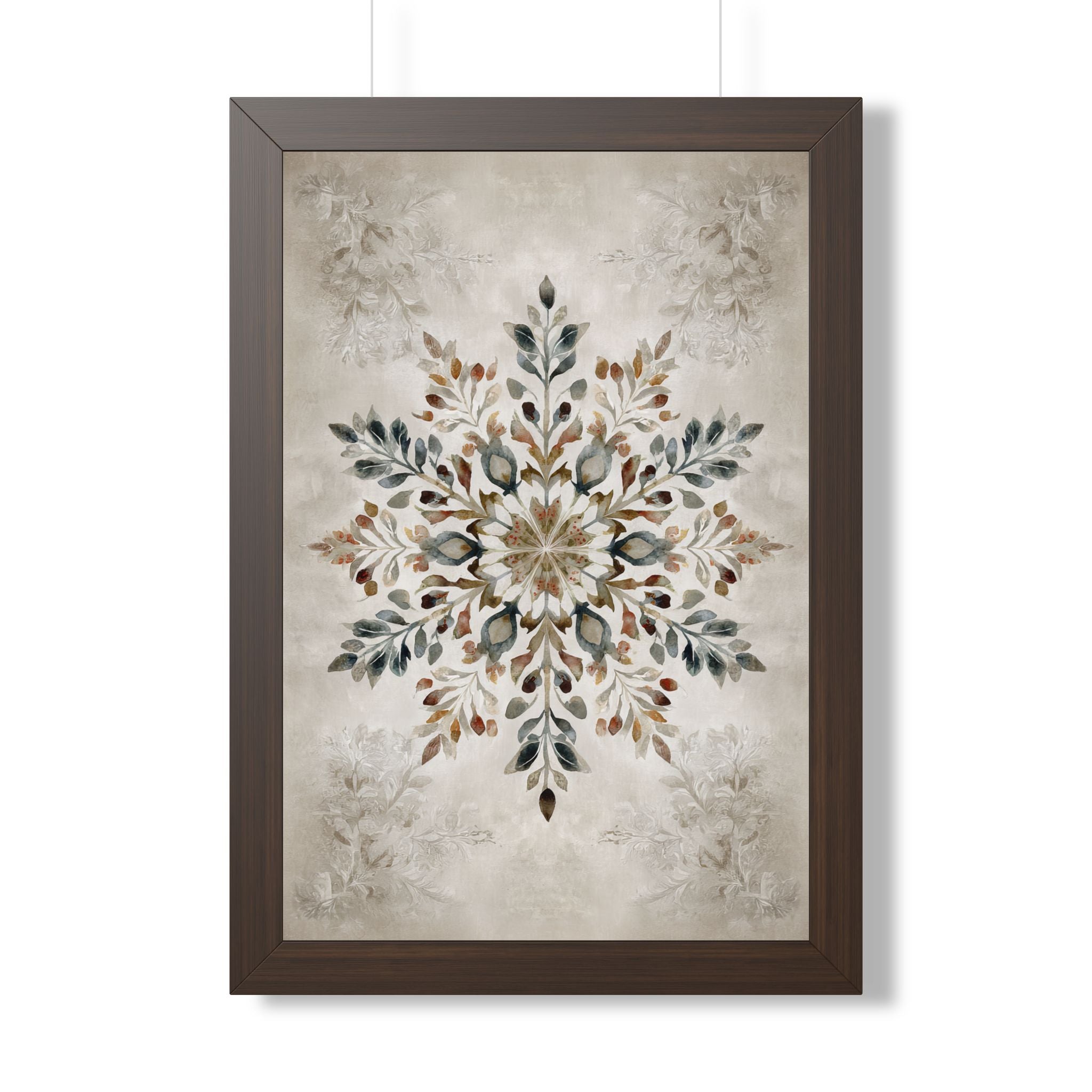 Framed Paper Print - Nordic Botanical Snowflake