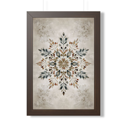 Framed Paper Print - Nordic Botanical Snowflake