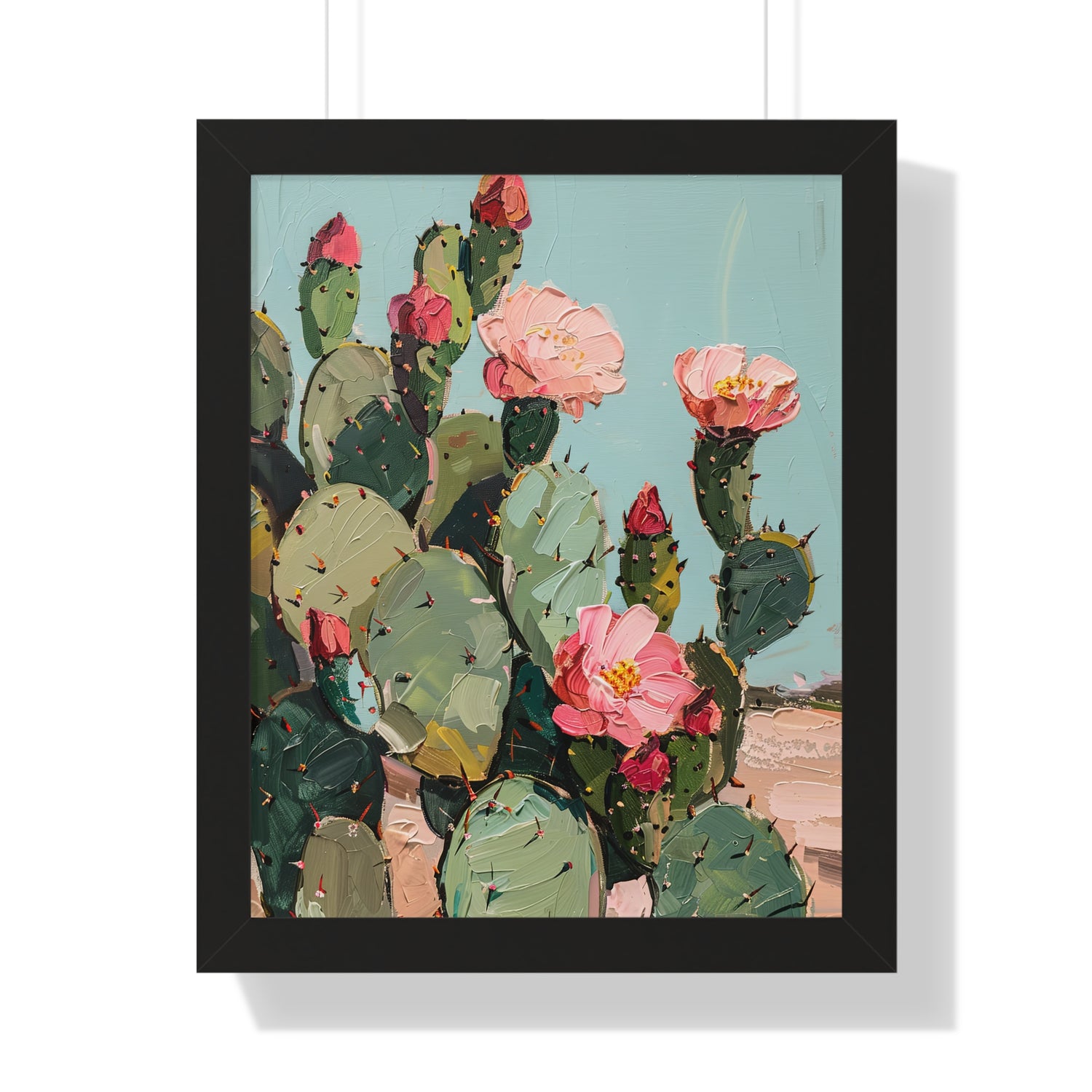 Framed Paper Print - Arizona Blooming Cactus Color