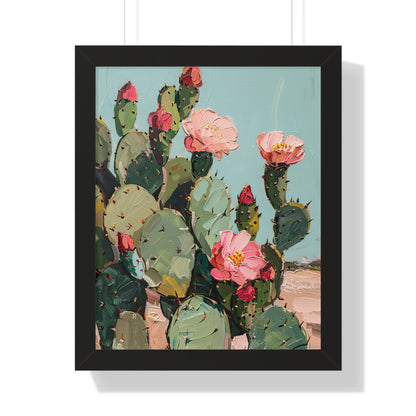 Framed Paper Print - Arizona Blooming Cactus Color