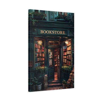 1.25" Matte Canvas - Midnight Bookstore Glow