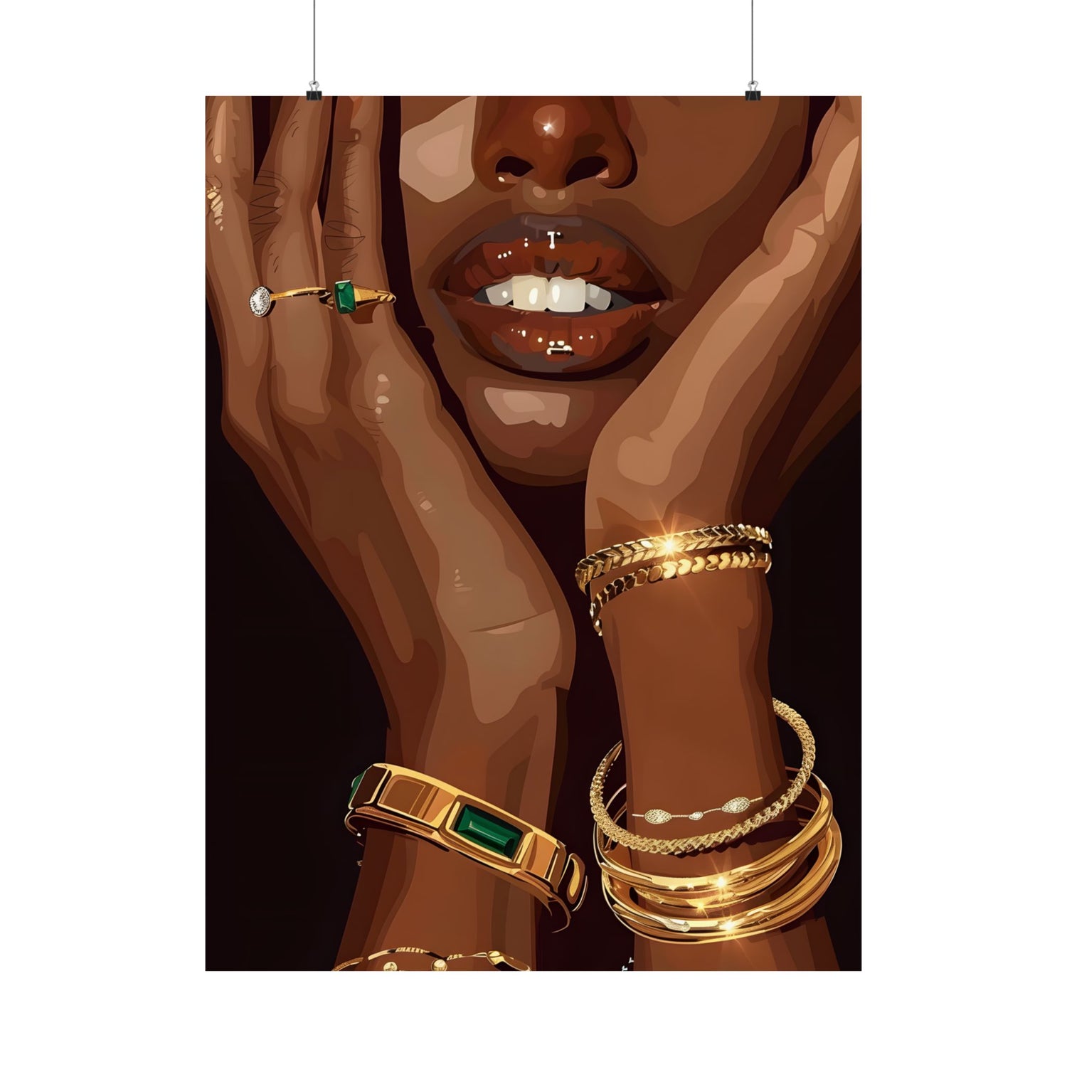 Golden Emerald Beauty Portrait