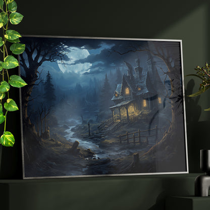 Framed Paper Print -  Moonlit Whispers of Whimsigoth