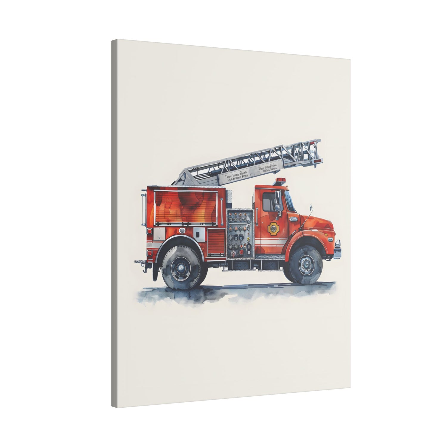 .75" Matte Canvas - Ladder Firetruck Nursery
