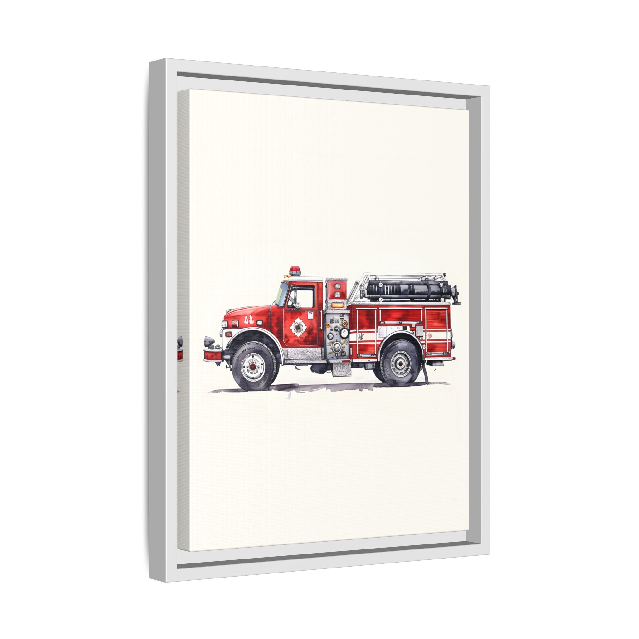 Framed Canvas - Classic Pumper Firetruck