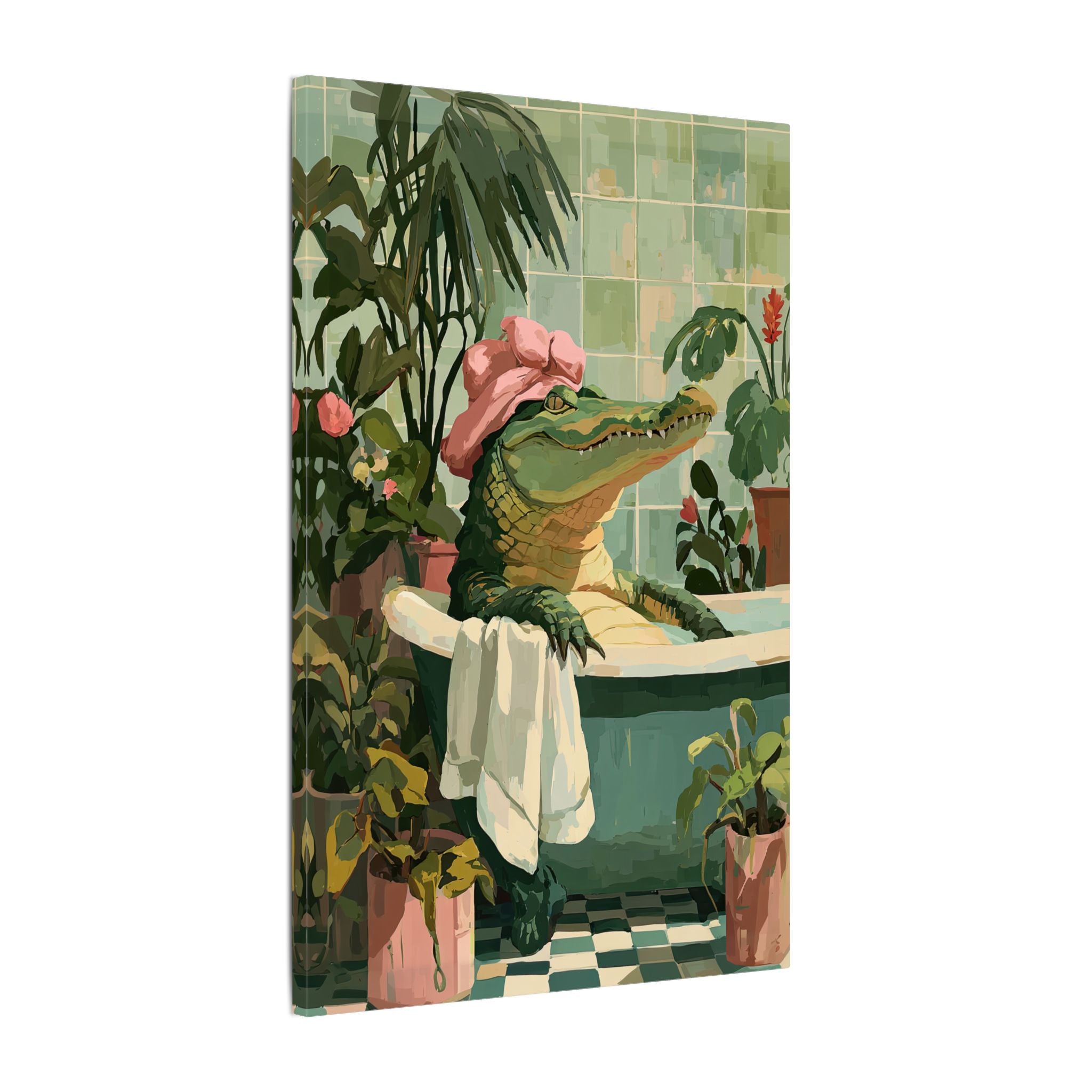 .75" Matte Canvas - Bathtub Alligator Spa Day