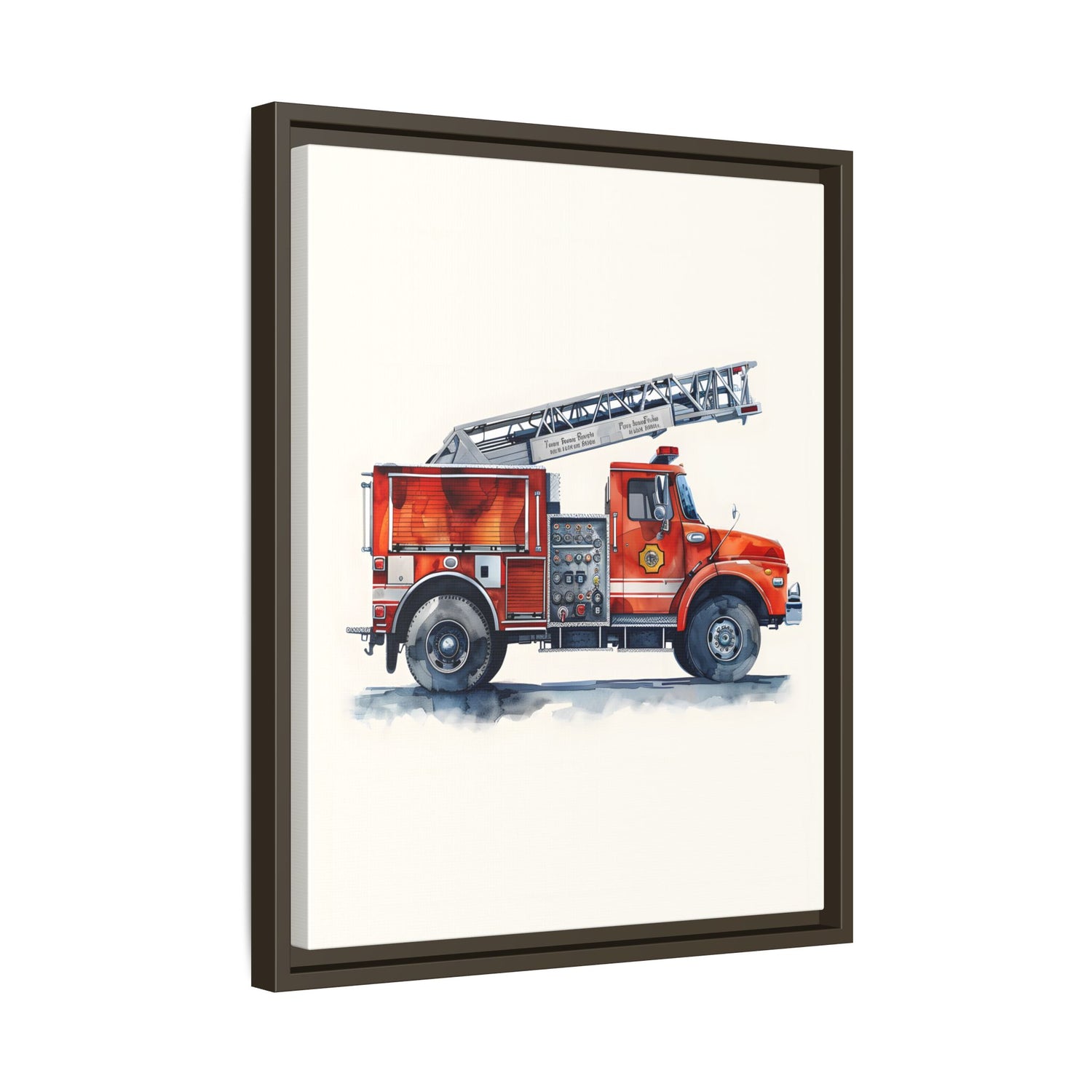 Framed Canvas - Ladder Firetruck Nursery