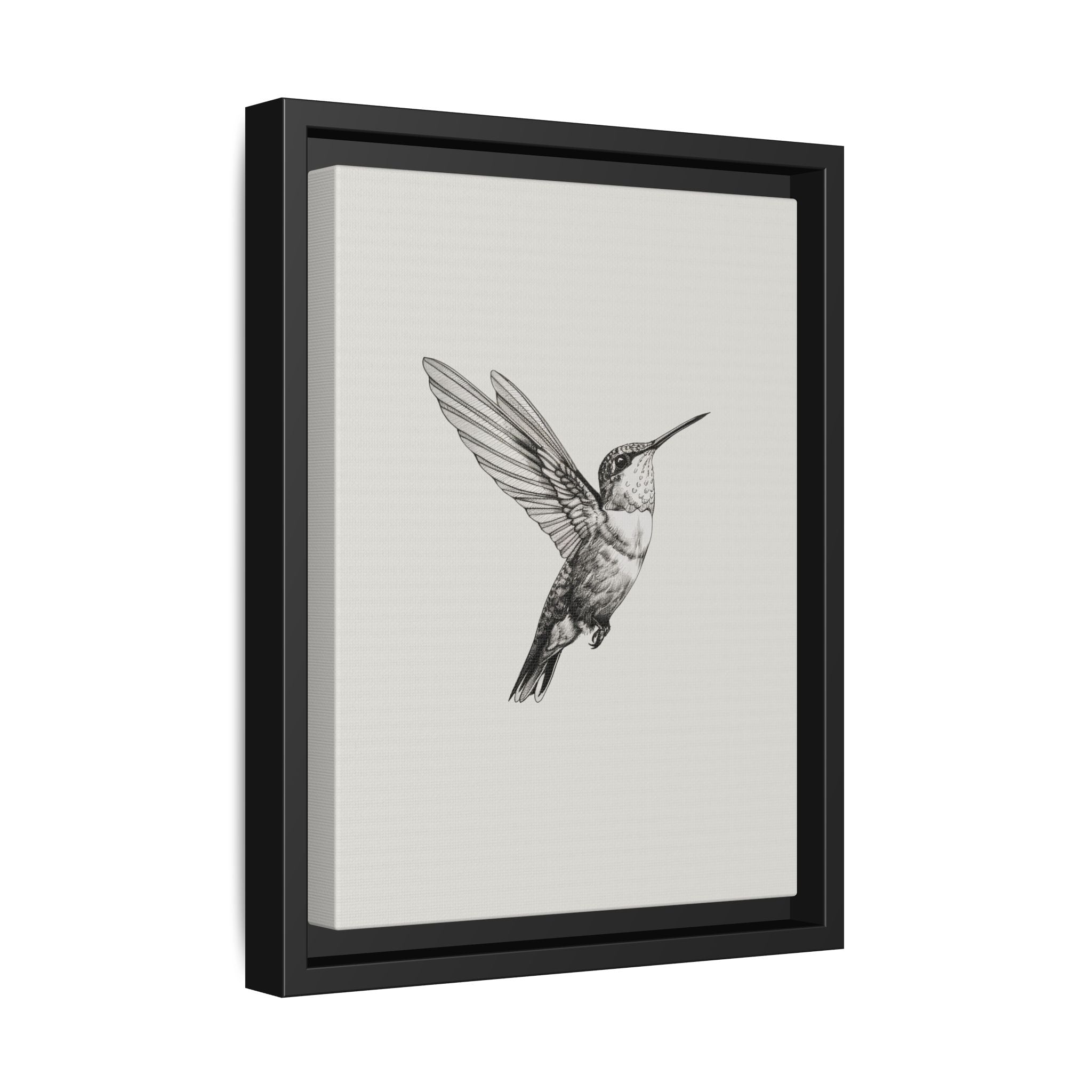 Framed Canvas - Flying Hummingbird Line Study